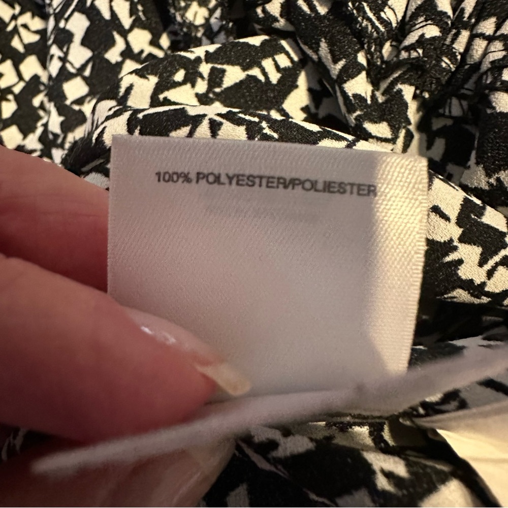 Anne Klein Black and White Patterned Midi Dress - Picture 9 of 10